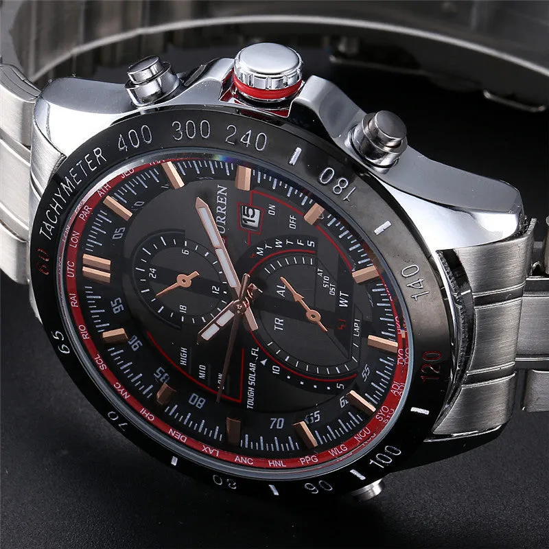 Men Wristwatches CURREN Luxury Brand Stainless Steel Strap Analog Date Men's Quartz Watch Casual Watch