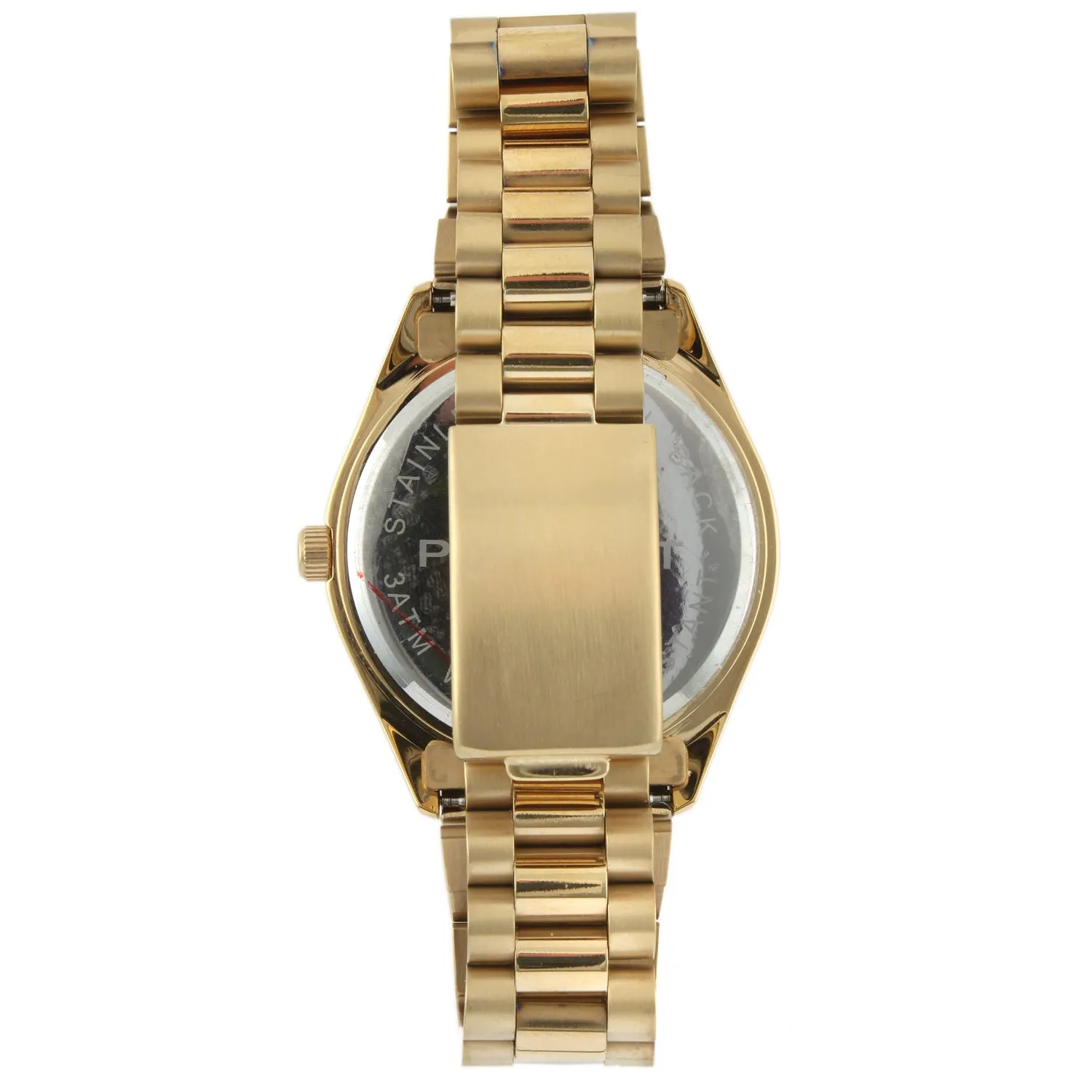 Men's 40mm Gold Face Fluted Bezel Gold Bracelet Watch