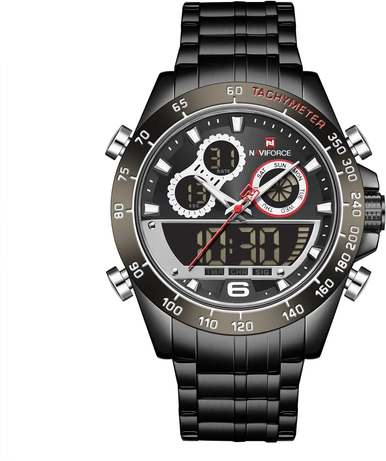 Mens Analog Digital Sport Watches Waterproof Multifunction Chronograph