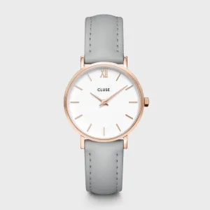 Minuit Leather Grey, Rose Gold Colour