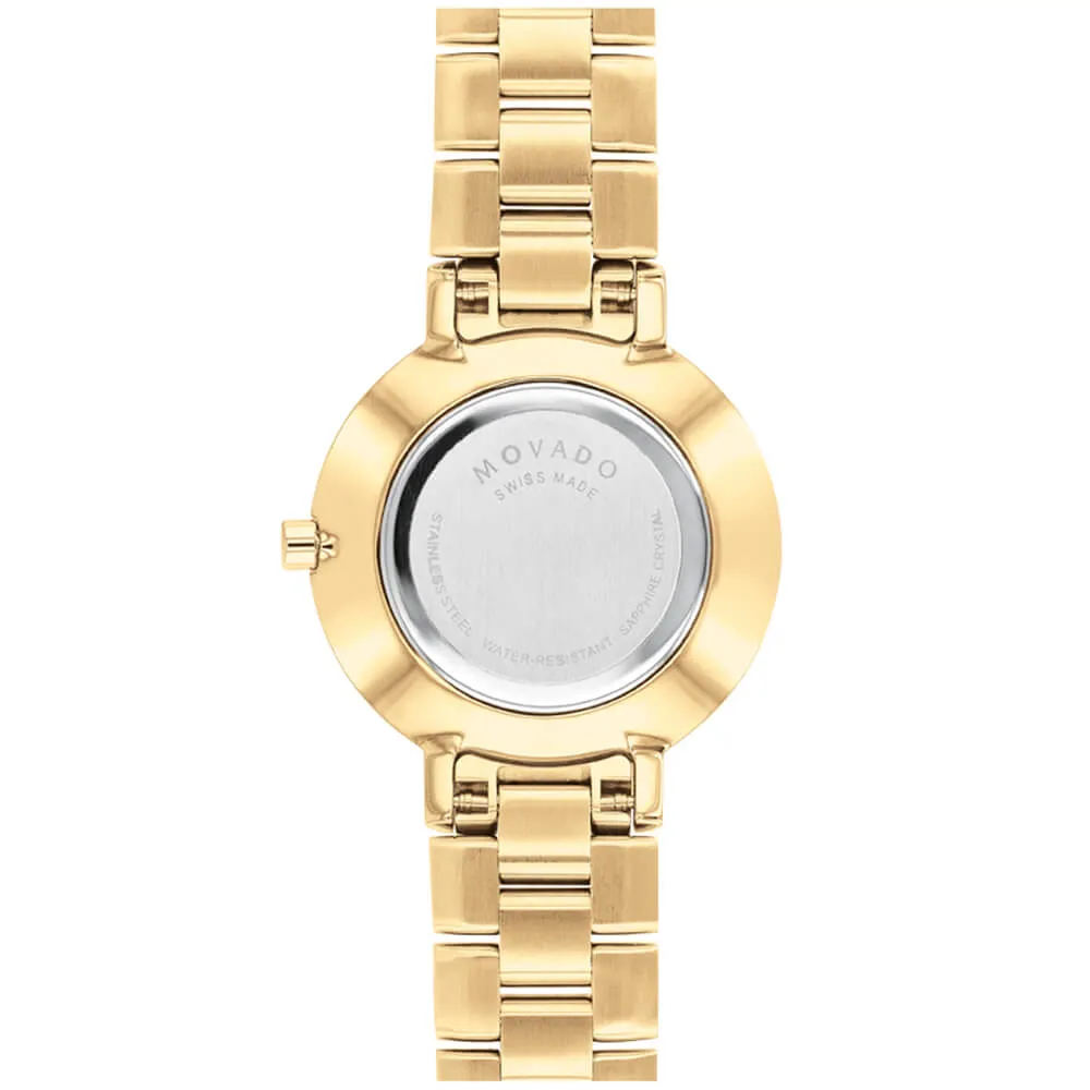 Movado Faceto Yellow Pvd Stainless Steel Diamond Women's Watch 0607644