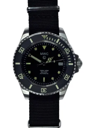 MWC 21 Jewel 300m Automatic Military Divers Watch with Sapphire Crystal and Ceramic Bezel on a NATO Webbing Strap