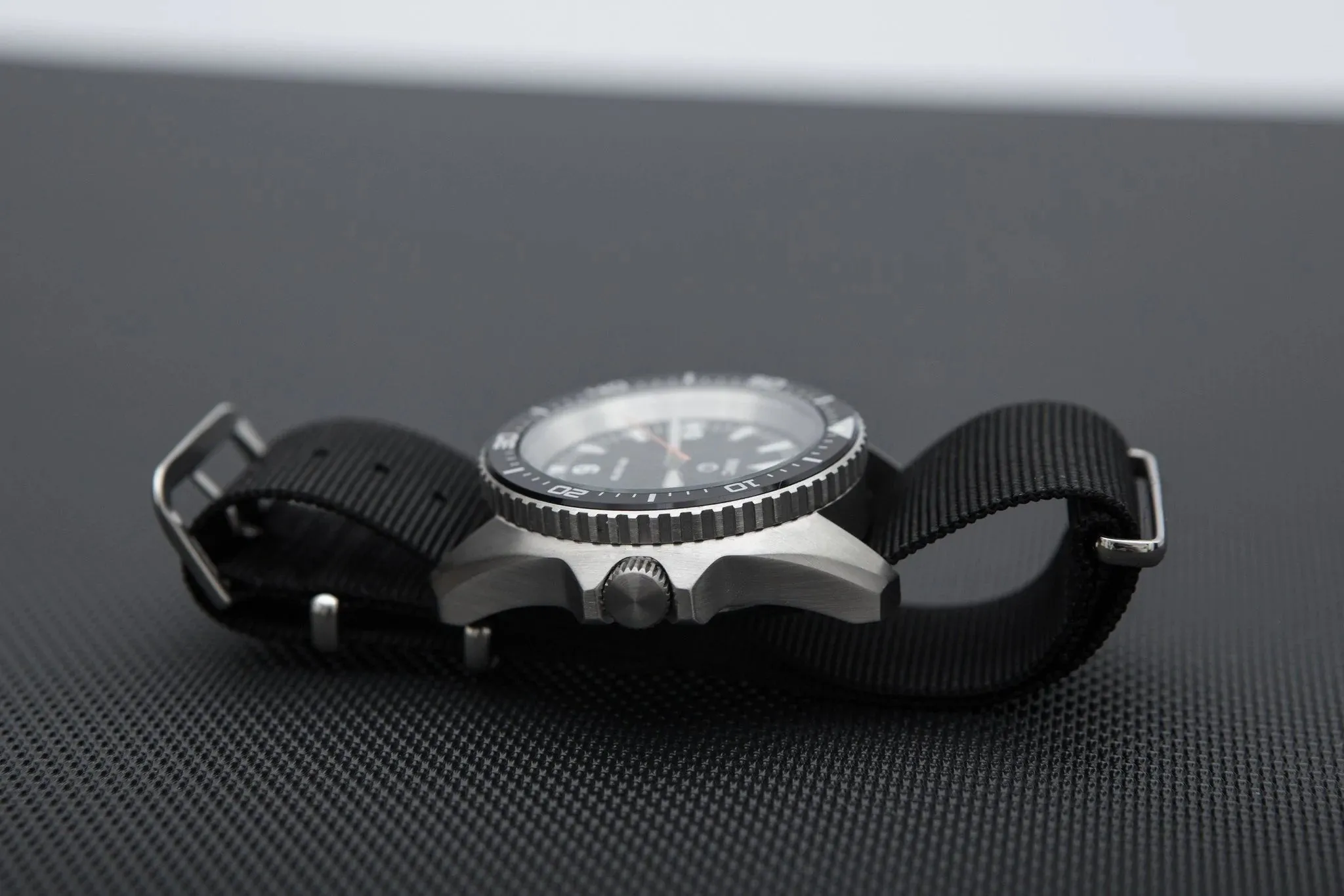 MWC Military Divers Watch in Stainless Steel Case with Sapphire Crystal, Ceramic Bezel and Spring Strap Bars (Quartz)