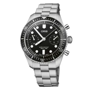 Oris Divers Sixty Five Chronograph 40mm Mens Watch Black Stainless Steel 01 771 7791 4054-07 8 20 18