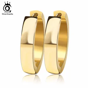 ORSA JEWELS Brand Unique Fashion Punk Rock Silver Color/Gold-Color Small Circle Hoop Earrings for Women Jewelry GTE16