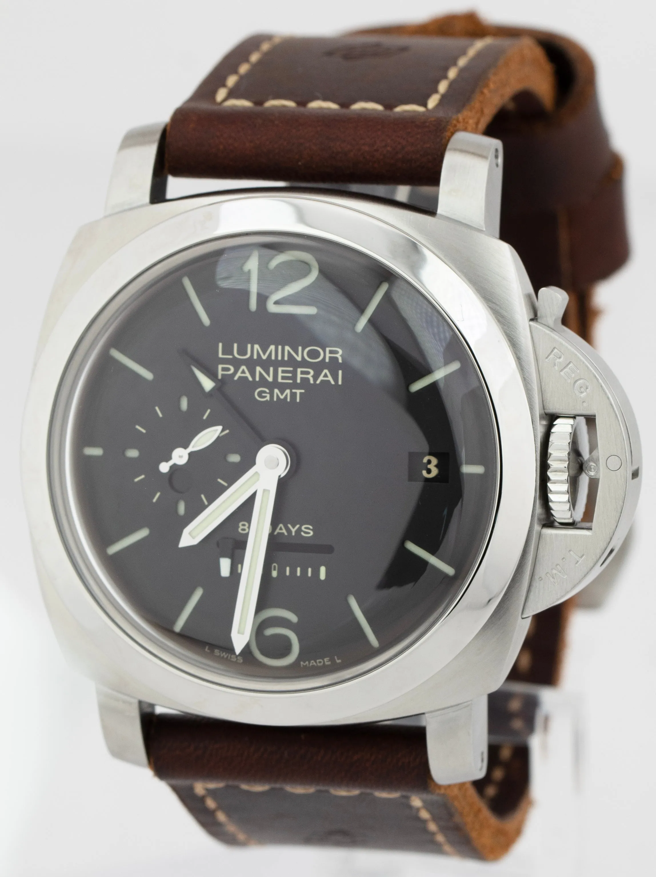 Panerai PAM 233 Luminor Marina 1950 GMT 8 Days Black 44mm Watch PAM00233