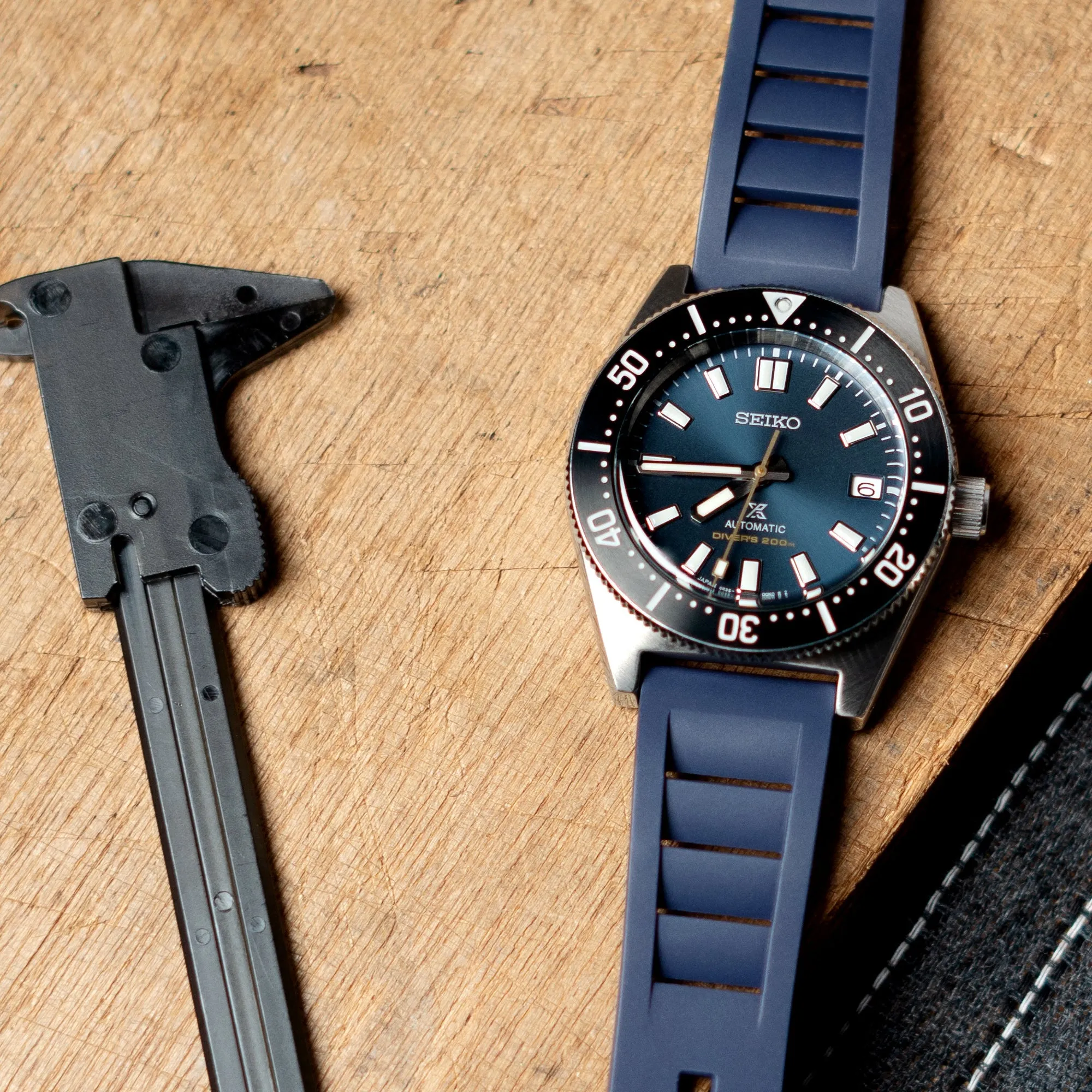 Quick Release Navy Blue RM Vented FKM rubber watch strap