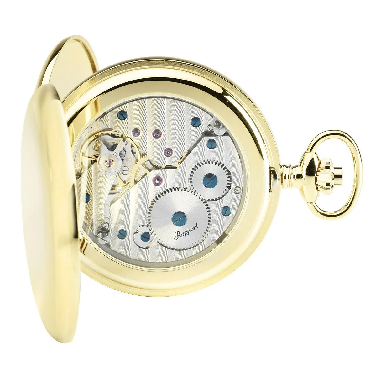 RAP Pocket Watch Mechanical Double Hunter Gold Plated