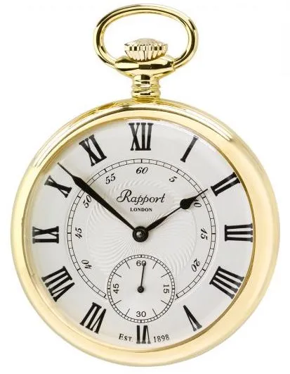 RAP Pocket Watch Mechanical Open Face Gold Plated