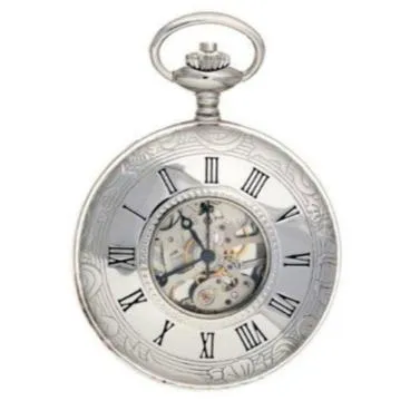 Royal Observatory Greenwich Chrome Half Hunter Pocket Watch