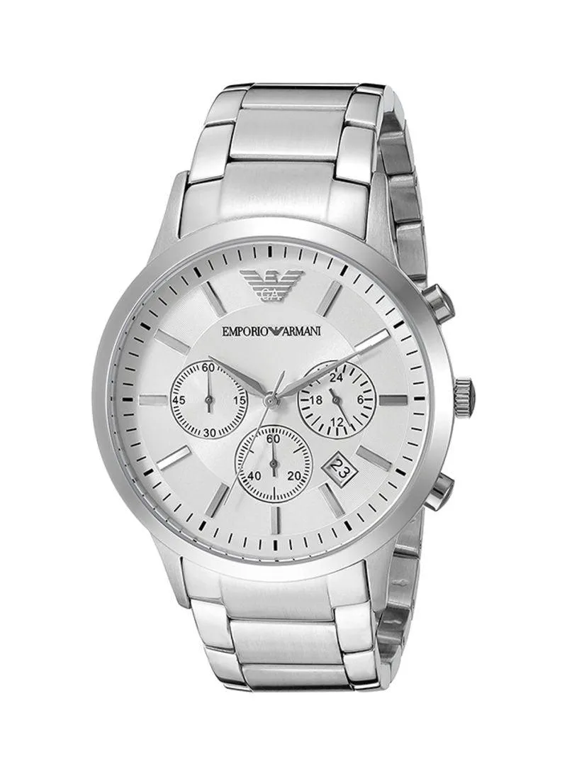 Silver Men's Chronograph Steel Watch