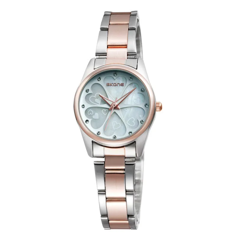 SKONE Women Watch Dress Casual Watch Stainless Steel Strap Japan Analog Display Quartz Watch Women's Wristwatch