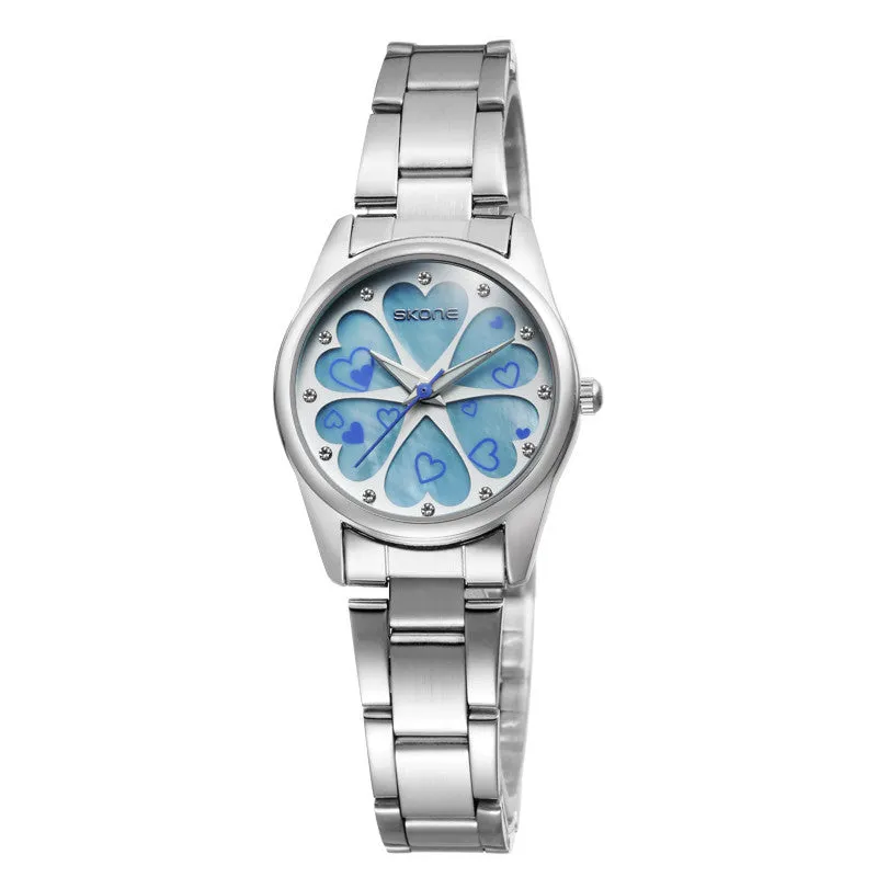 SKONE Women Watch Dress Casual Watch Stainless Steel Strap Japan Analog Display Quartz Watch Women's Wristwatch