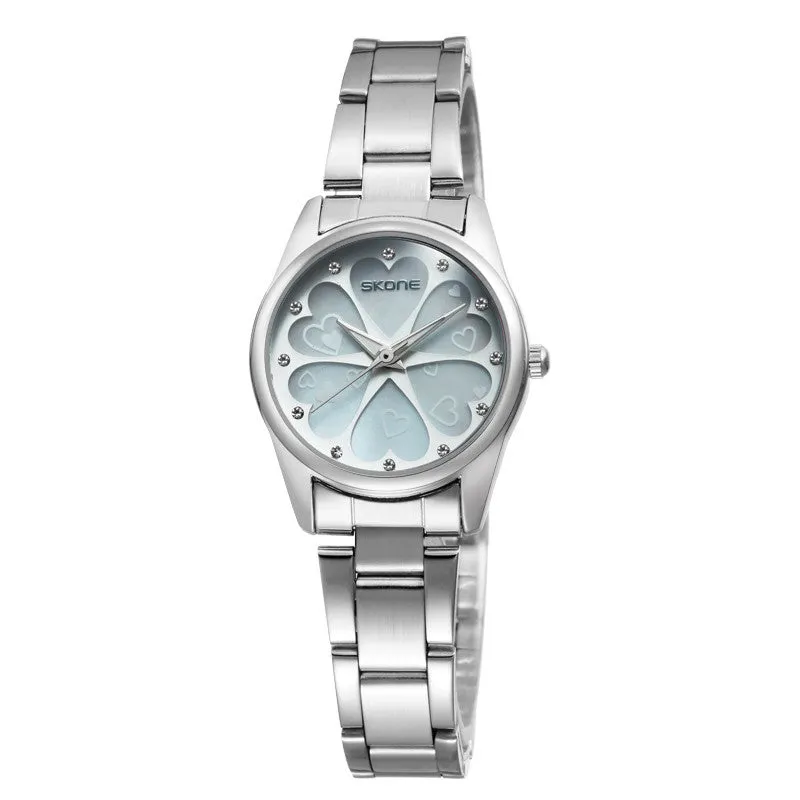 SKONE Women Watch Dress Casual Watch Stainless Steel Strap Japan Analog Display Quartz Watch Women's Wristwatch