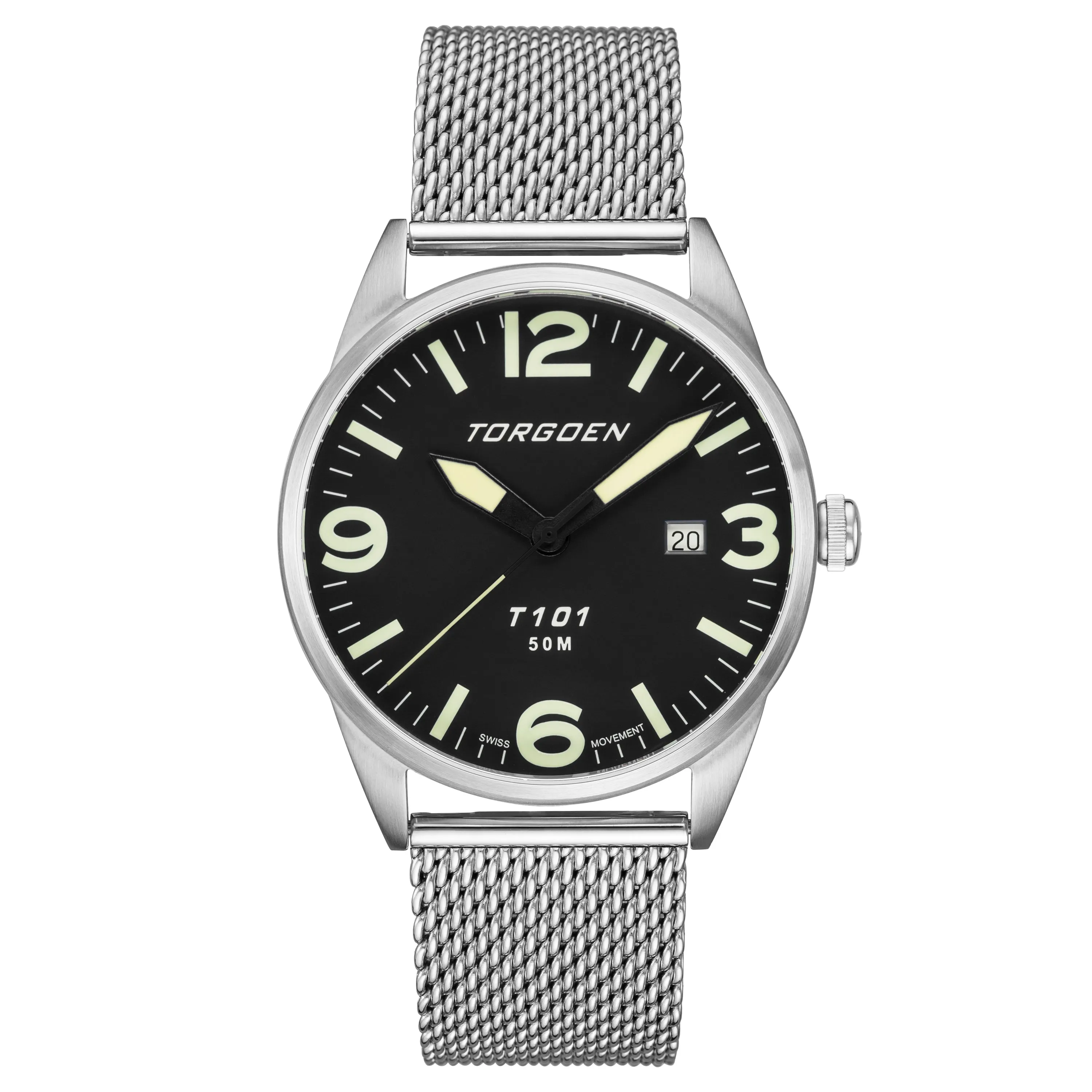 T101 Black Mesh | 41mm, Silver Mesh Strap