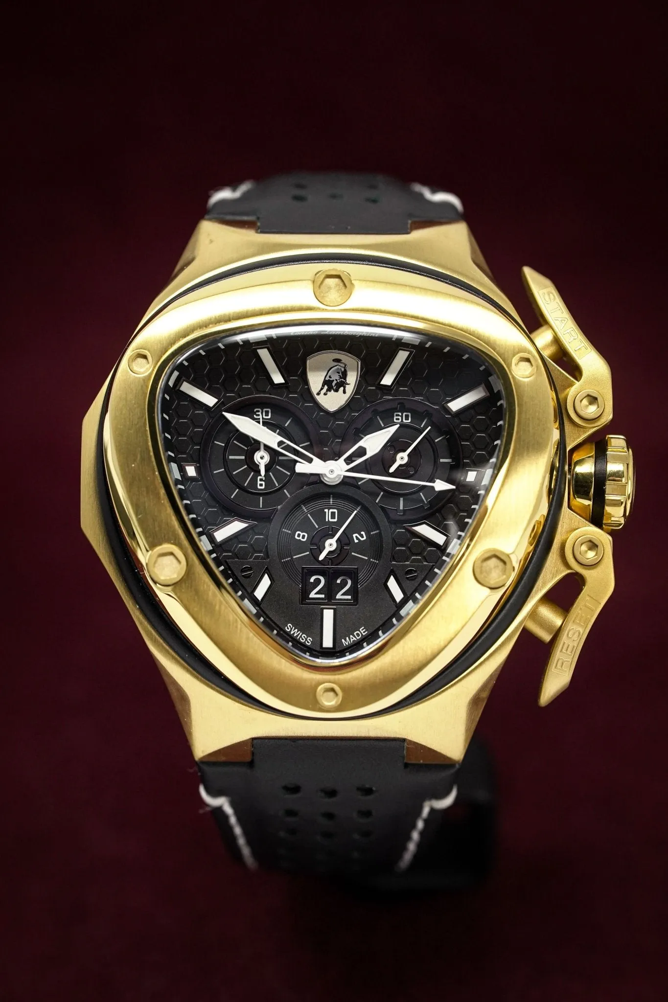 Tonino Lamborghini Spyder X Chronograph Watch Date Gold T9XD-YG