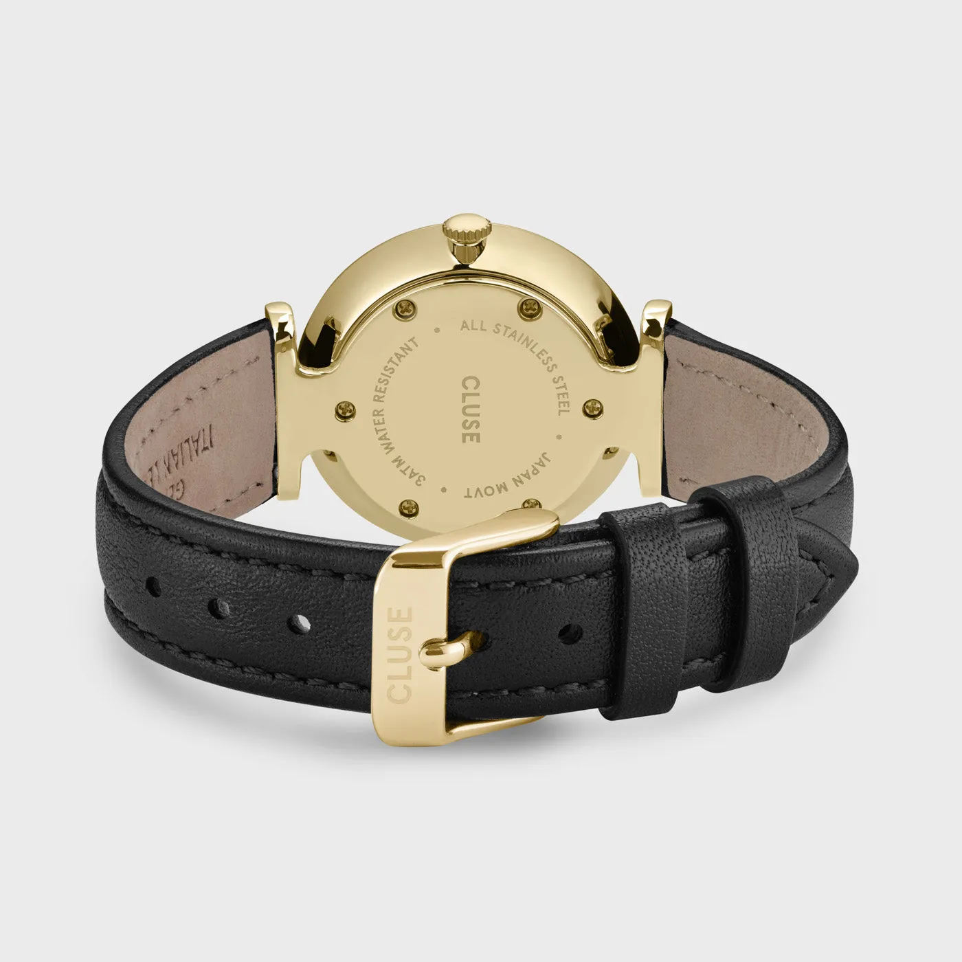 Triomphe Watch Leather, Black, Gold colour