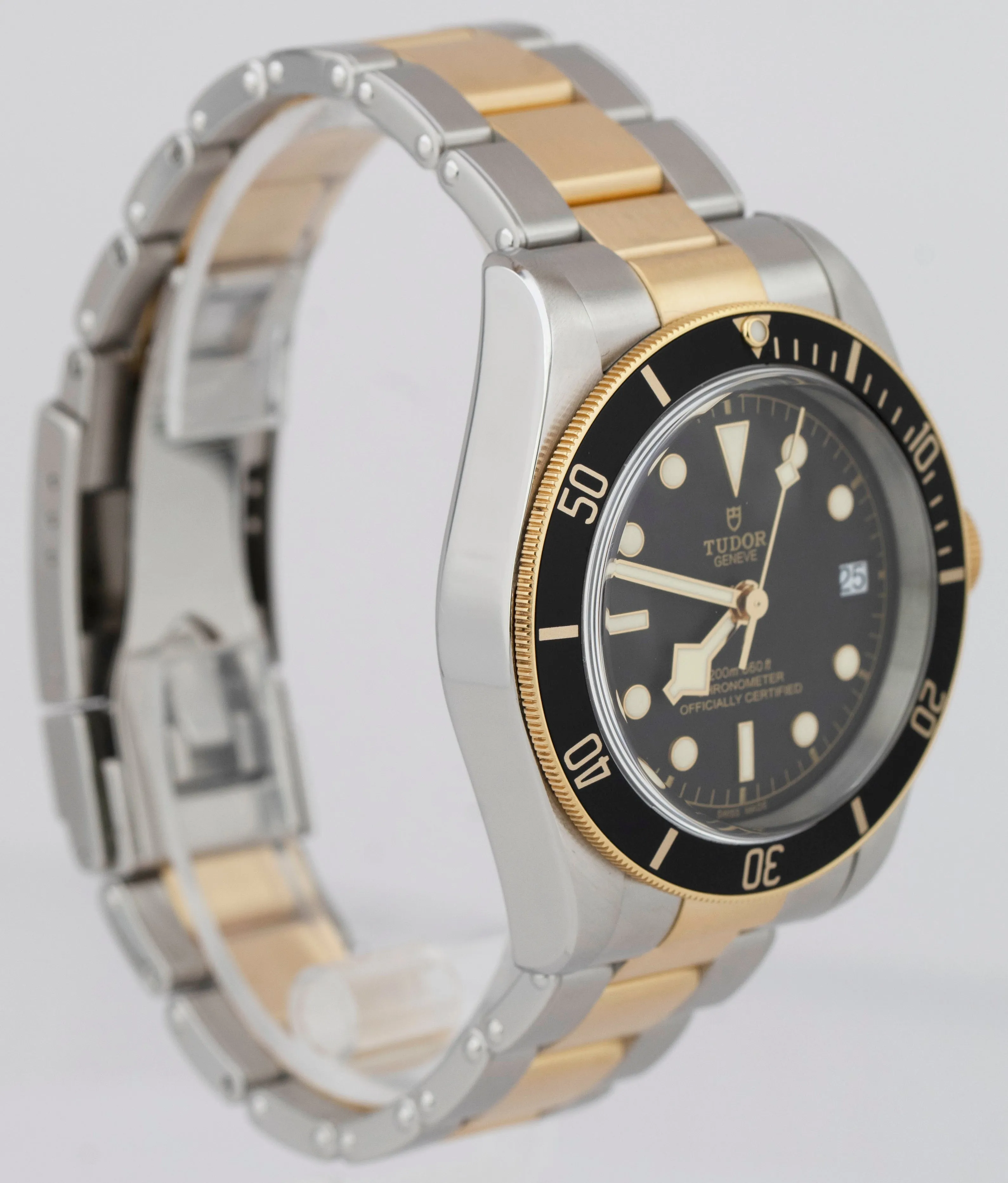 Tudor Black Bay Heritage PAPERS Two-Tone Gold Steel Black 41mm Watch 79733N B P