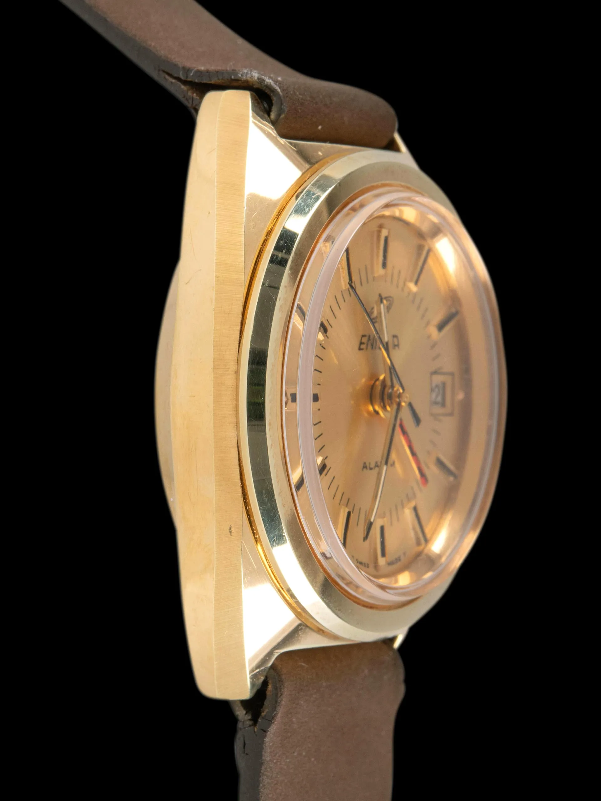 *Unpolished* 1960s Enicar Alarm 'Gold Plated' (Ref. 477-01-02)